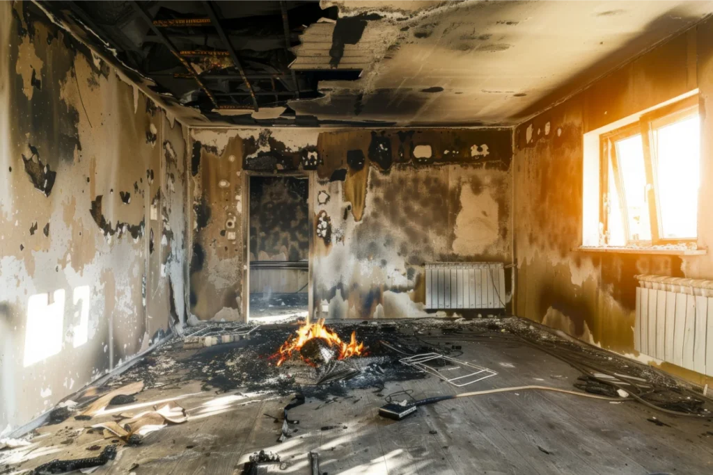 Burned interior fire restoration Marietta